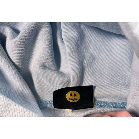 Drew Skatehouse Mascot Hoodie Light Blue Womens Large Smiley Face Justin Bieber - Picture 4 of 10